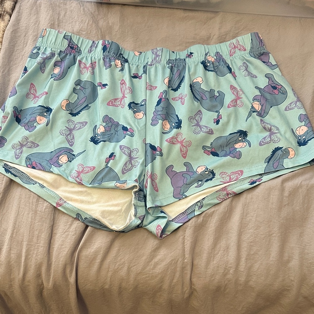 Disney Eeyore Butterfly Print Pajama Shorts - Blue and Purple